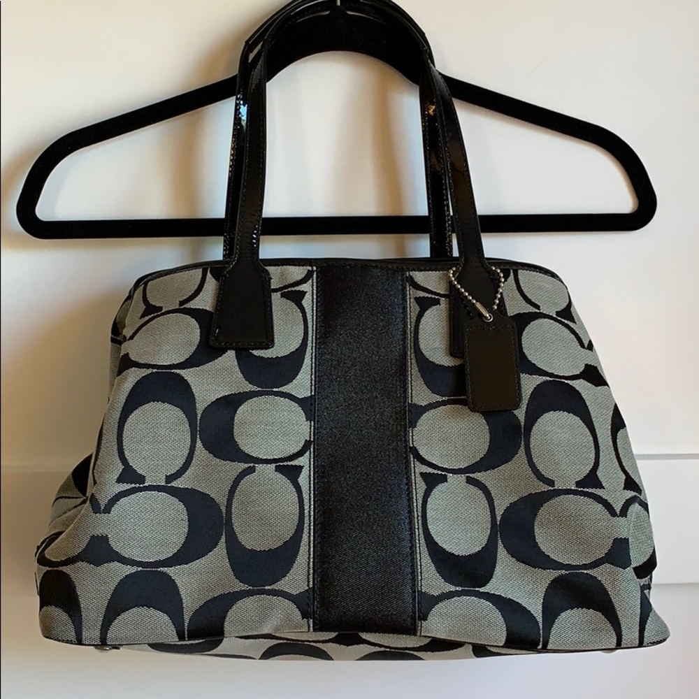 Large Coach Purse with Baby Blue Lining